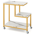 G-shaped Side Table 3-Tier Mobile End Table with Open Shelves by LJGDeals