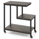 G-shaped Side Table 3-Tier Mobile End Table with Open Shelves by LJGDeals