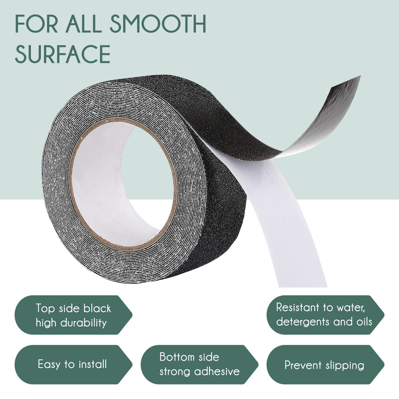 Non-Slip Grip Tape - Waterproof Non-Skid Adhesive Tape For Stairs - 1"X35' Roll, Black