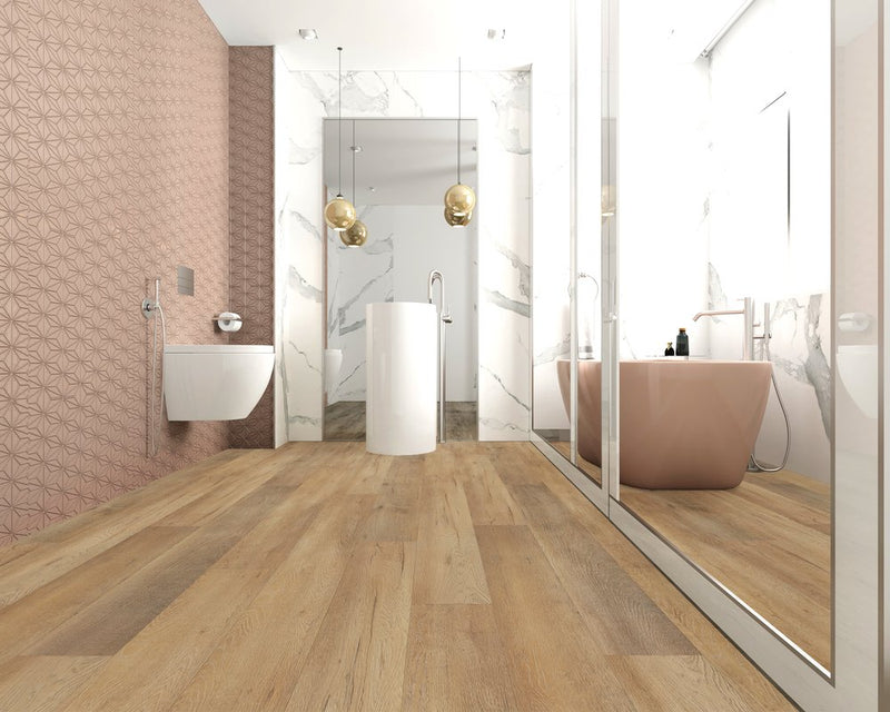 Galeta SPC Embossed 7"x60" Vinyl Flooring 8mm - Elite Tan