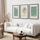 Exhibition Green Art Set of 3 Abstract Print by Wall Art Set