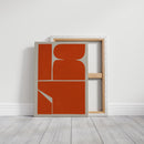 Vibrant Geometric Abstract Art Print in Bold Orange