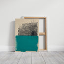 Modern Abstract Art Print in Teal and Black