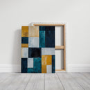 Modern Yellow and Blue Abstract Geometric Canvas
