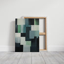 Forest Fade – Geometric Brushstroke Abstract Art Print