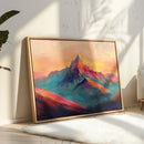 Vibrant Sunset Mountain Landscape Art Print