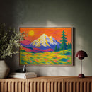Vibrant Mountain Sunset with Flowery Meadow