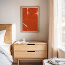 Vibrant Geometric Abstract Art Print in Bold Orange