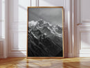 Monochrome Majesty – Black & White Alpine Mountain Print