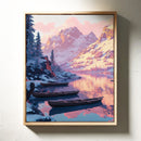 Enchanting Winter Mountain Lake Art Print