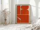 Vibrant Geometric Abstract Art Print in Bold Orange