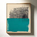 Modern Abstract Art Print in Teal and Black