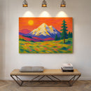 Vibrant Mountain Sunset with Flowery Meadow