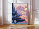 Enchanting Winter Mountain Lake Art Print