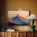 Vibrant Sunset Mountain Landscape Art Print