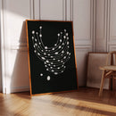 Minimalist Abstract White Dots on Black Canvas