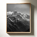 Monochrome Majesty – Black & White Alpine Mountain Print