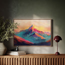 Vibrant Sunset Mountain Landscape Art Print