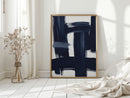 Midnight Crossings – Bold Navy Abstract Brush Art