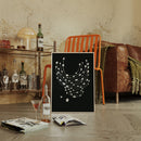 Minimalist Abstract White Dots on Black Canvas