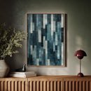 Midnight Panels – Abstract Vertical Woodgrain Art Print