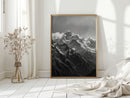 Monochrome Majesty – Black & White Alpine Mountain Print