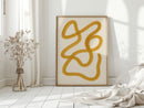 Golden Drift – Minimal Abstract Line Art Print