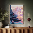 Enchanting Winter Mountain Lake Art Print