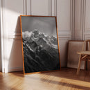 Monochrome Majesty – Black & White Alpine Mountain Print