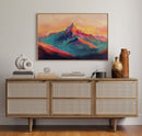 Vibrant Sunset Mountain Landscape Art Print