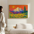 Vibrant Mountain Sunset with Flowery Meadow