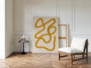 Golden Drift – Minimal Abstract Line Art Print