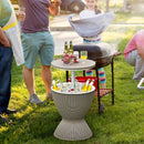 3 in 1 8 Gallon Patio Rattan Cooler Bar Table with Adjust Ice Bucket-Black by LJGDeals