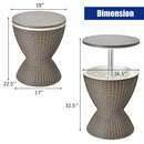 3 in 1 8 Gallon Patio Rattan Cooler Bar Table with Adjust Ice Bucket-Black by LJGDeals