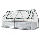 69 x 33 x 12 Inch Galvanized Raised Garden Bed with Cover-Black by LJGDeals