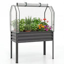 Galvanized Raised Garden Bed with Legs and Greenhouse Cover for Vegetable Flower by DirectDeals