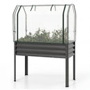 Galvanized Raised Garden Bed with Legs and Greenhouse Cover for Vegetable Flower by LJGDeals