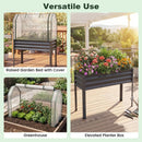 Galvanized Raised Garden Bed with Legs and Greenhouse Cover for Vegetable Flower by LJGDeals