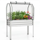 Galvanized Raised Garden Bed with Legs and Greenhouse Cover for Vegetable Flower by LJGDeals