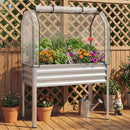 Galvanized Raised Garden Bed with Legs and Greenhouse Cover for Vegetable Flower by LJGDeals