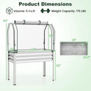 Galvanized Raised Garden Bed with Legs and Greenhouse Cover for Vegetable Flower by LJGDeals