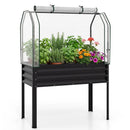 Galvanized Raised Garden Bed with Legs and Greenhouse Cover for Vegetable Flower by LJGDeals