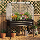 Galvanized Raised Garden Bed with Legs and Greenhouse Cover for Vegetable Flower by LJGDeals