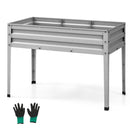 Galvanized Raised Garden Bed Elevated Planter Box with Legs and Drainage Hole by DirectDeals