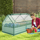 6 x 3 x 3 Feet Galvanized Raised Garden Bed with Greenhouse by LJGDeals