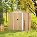 6 x 4 Feet Galvanized Steel Storage Shed with Lockable Sliding Doors by LJGDeals