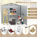 6 x 4 Feet Galvanized Steel Storage Shed with Lockable Sliding Doors by LJGDeals