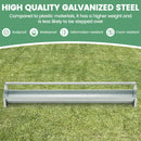 Metal Chicken Feeder Chicken Feeding Trough with Drainage Holes-Silver