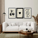 Beige Queen of Hearts Retro Wall Art Poster by Wall Art Set