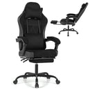 Gaming Chair Height Adjustable Computer Chair with Headrest Lumbar Support Linkage Armrests-Black by LJGDeals